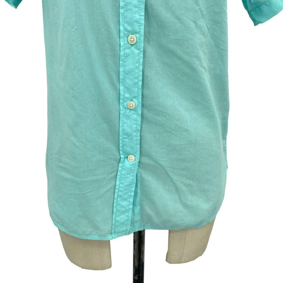 J. Crew‎ Classic-Fit Short-Sleeve Lightweight Cotton Poplin Shirt Blue Size 0 - Picture 3 of 9